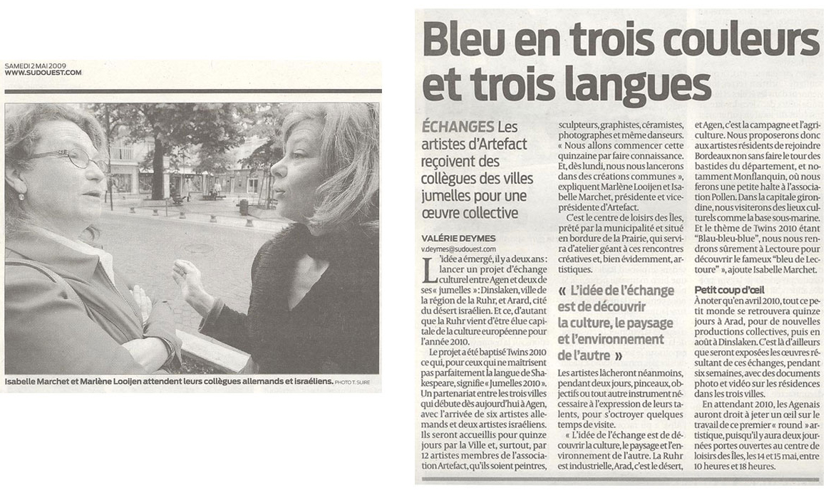 Première partie du projet Blau, Bleu, Blue, Agen (47)